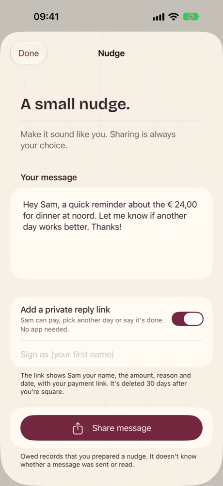 A friendly nudge ready to send